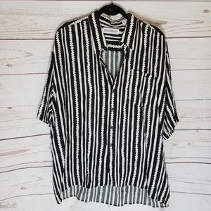 🎈Final Sale🎈 Black + Creme Fun Button Shirt